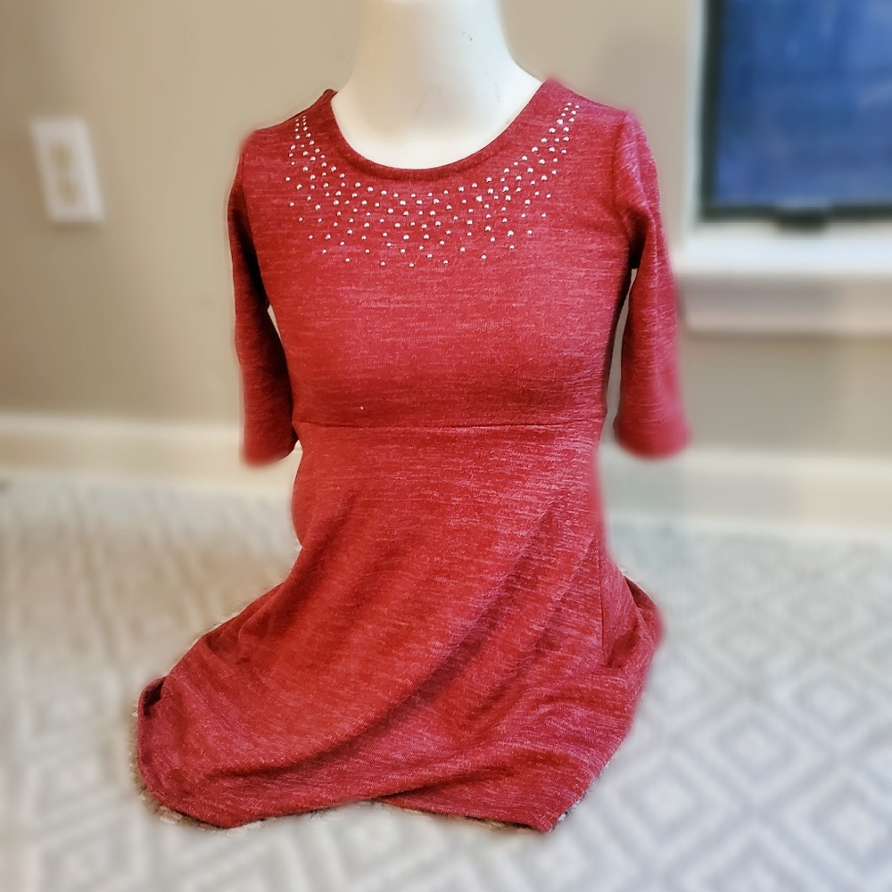 round neck knit dress